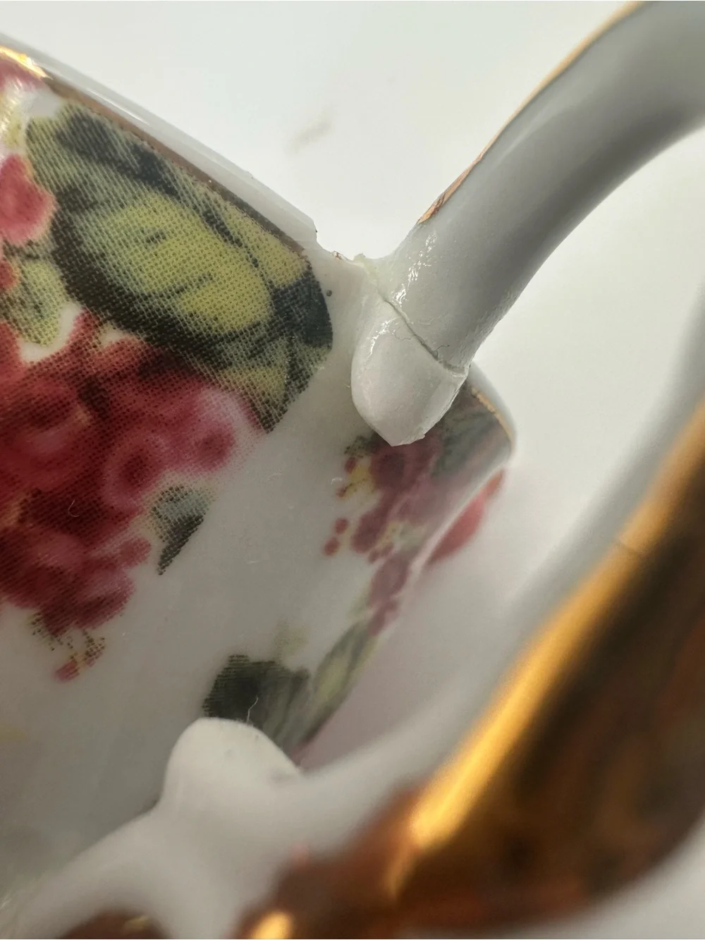 Vintage Lily Creek Demitasse Cup Saucer Floral Roses 24K Gold